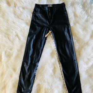 Coated Faux Leather Wet Look Jeans!